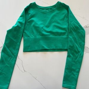 Aerie Green Long Sleeve Crop Top